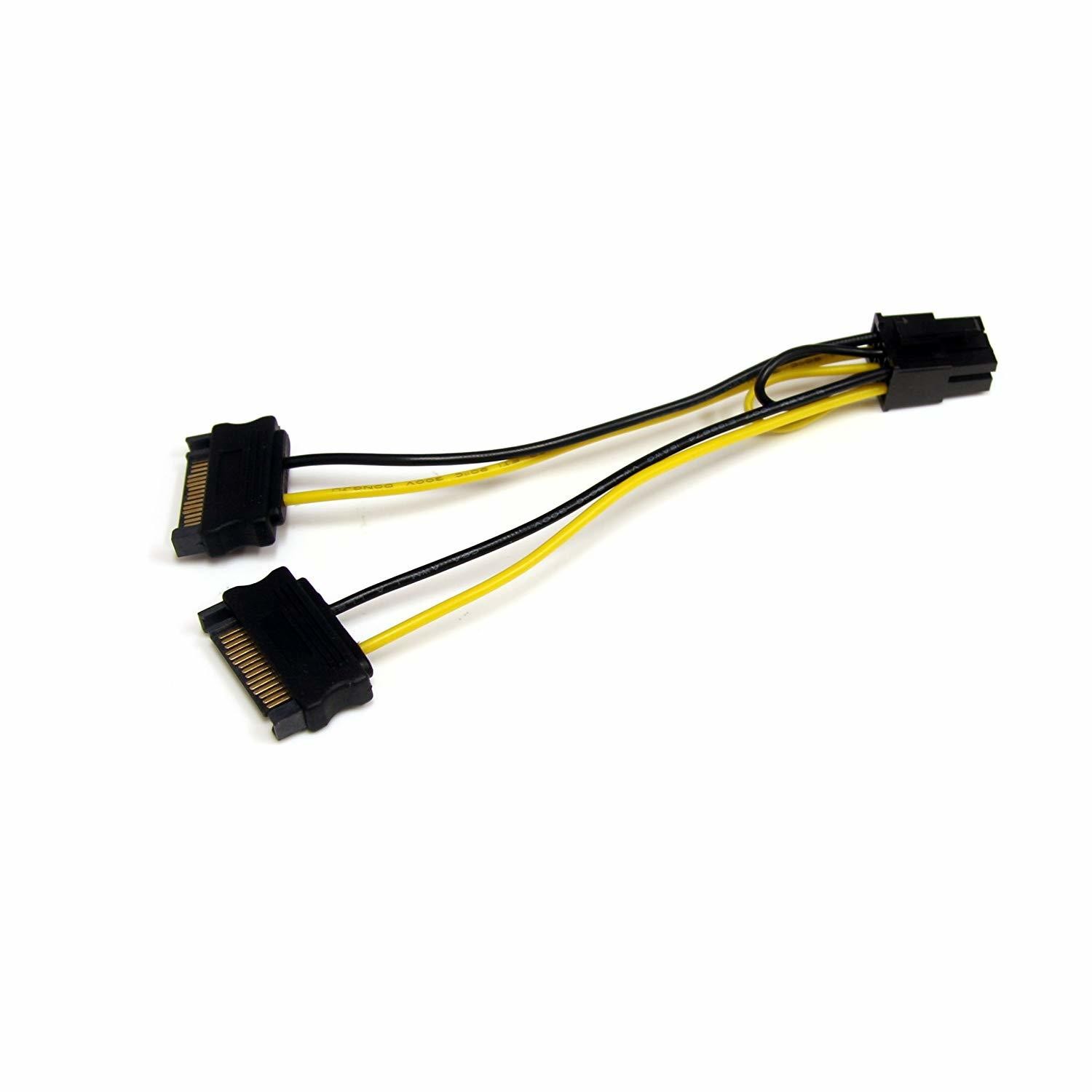 StarTech.com Câble adaptateur d'alimentation SATA vers carte vidéo PCI Express 8 broches de 15 cm