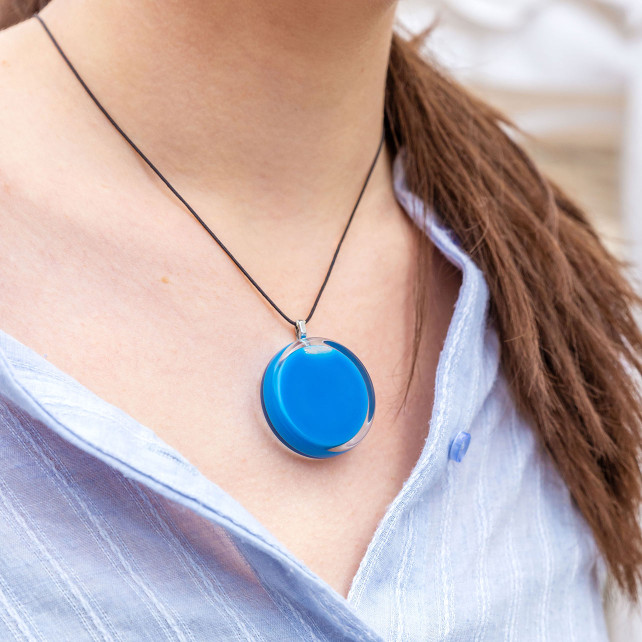 Pendentif en verre soufflé - Cachou Giga Milk