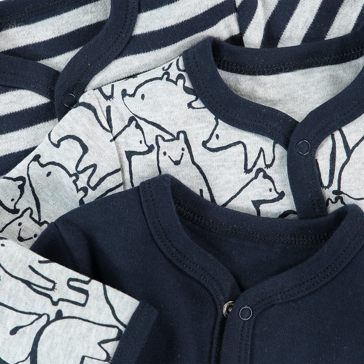 COLEÇÃO LA REDOUTE<br>Conjunto de 3 pijamas de algodão