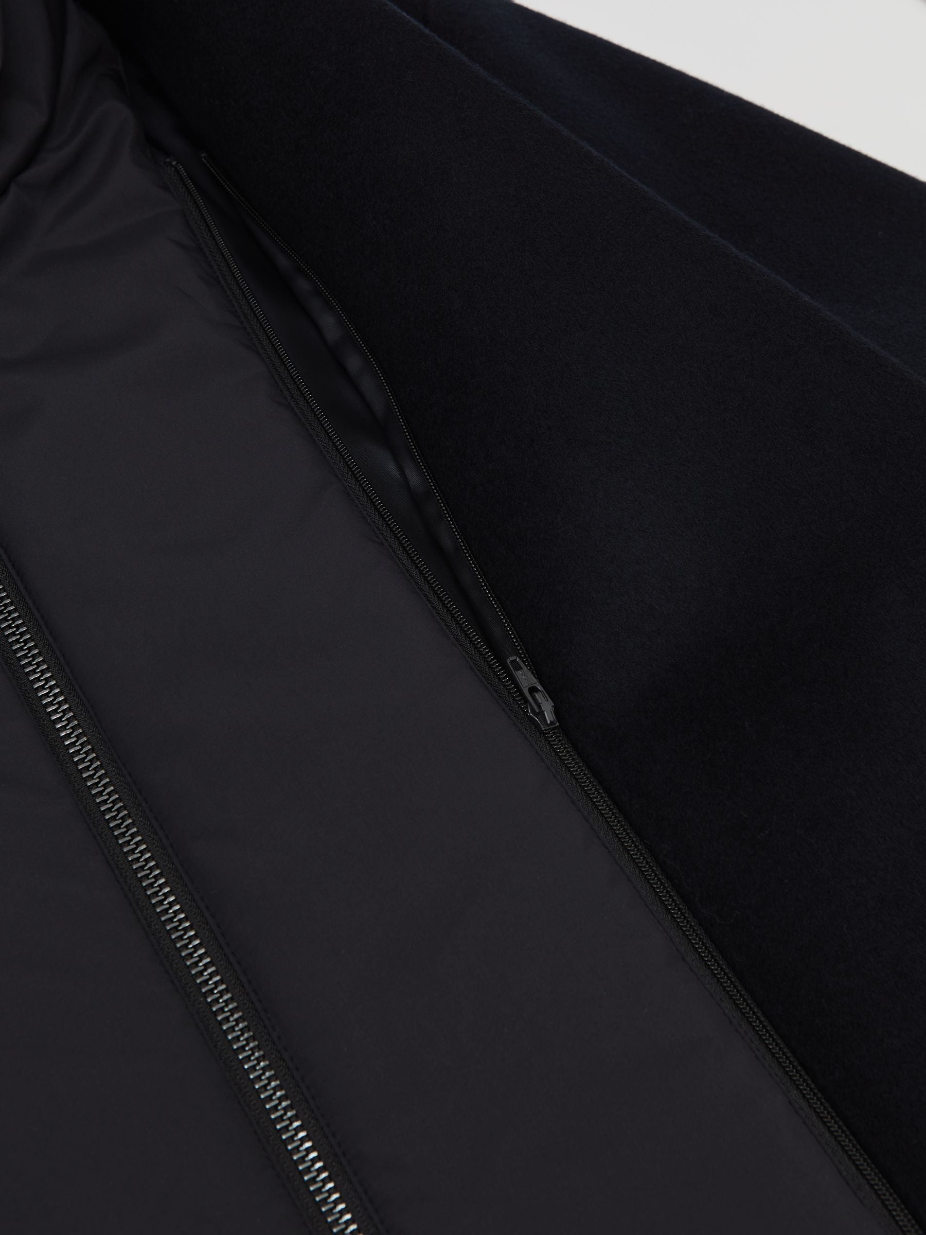 Marineblauw - Reiss Gable Gilet Wool-Blend Internal-Gilet Overcoat