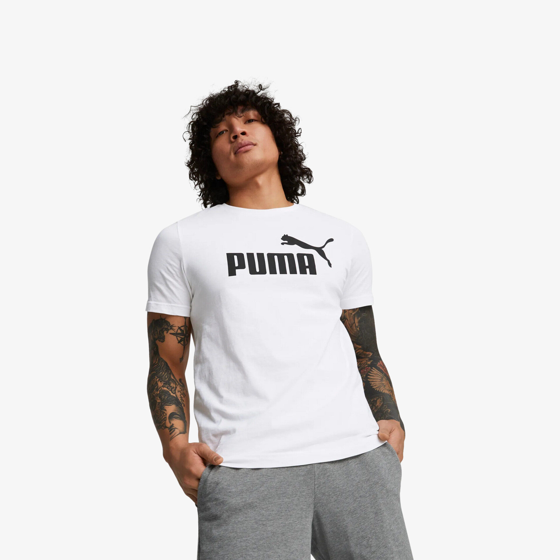 PUMA ESS Logo Tee Herren T-Shirt weiß