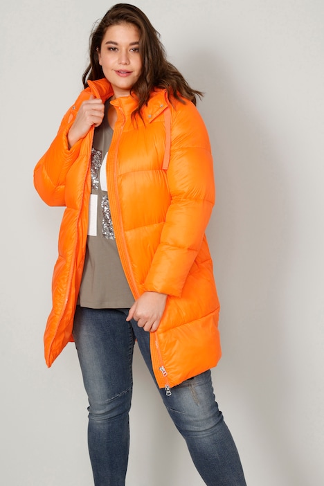 Steppjacke, Straight Fit, abnehmbare Kapuze, 2-Wege-Zipper