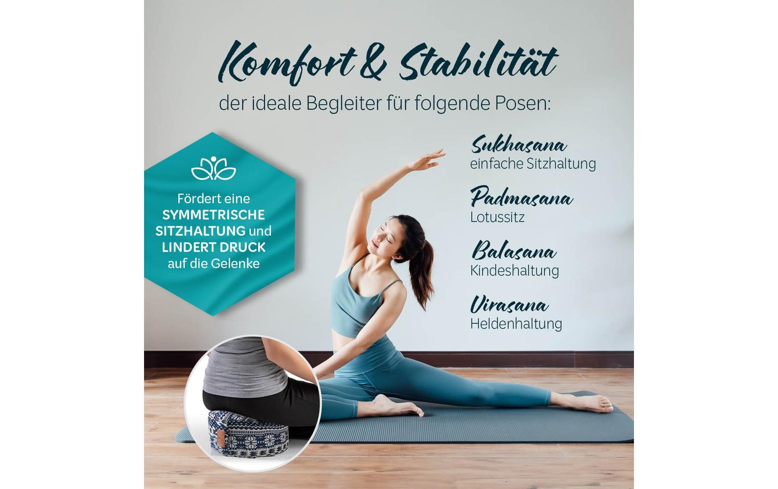Yoga-Kissen Vishnu Buchweizenschalen, MehrfarbigYogarolle