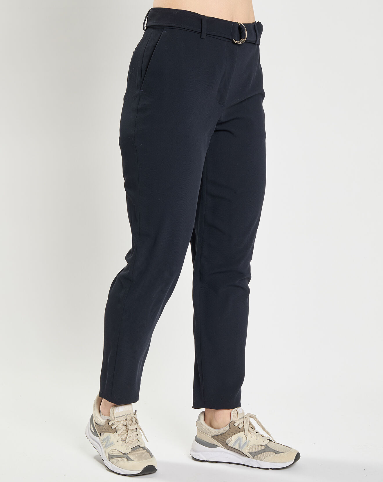 Tommy Hilfiger Pantalon taper en Twill Michelle bleu nuit