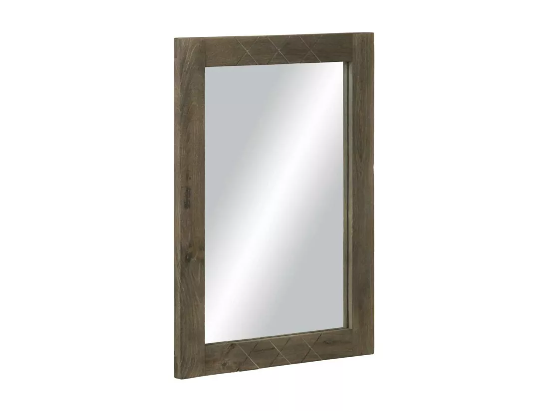 Miroir de salle de bain gris 50x3x70 cm bois de manguier massif