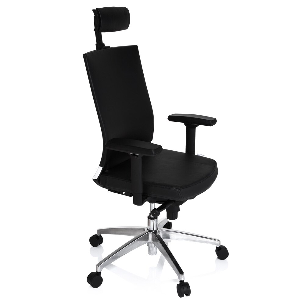 Profi Bürostuhl PORTO MAX HIGH Leder mit Armlehnen (höhenverstellbar) hjh OFFICE