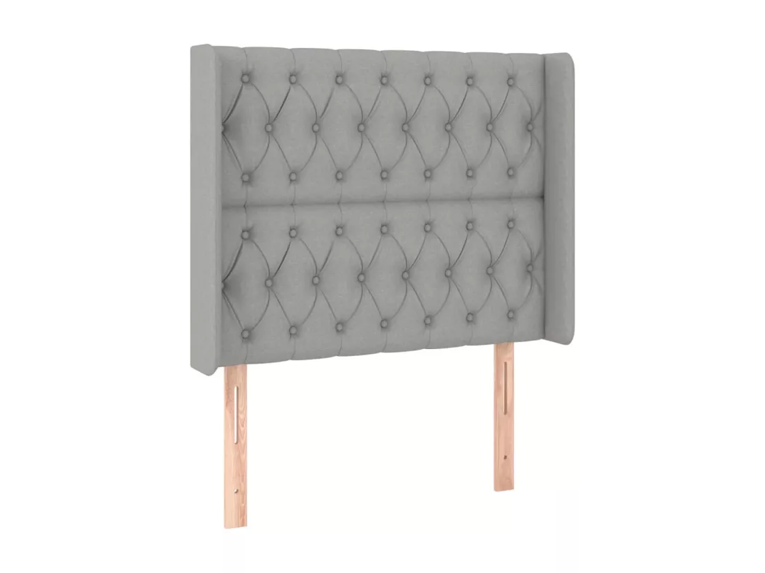 Sommier tapissier avec matelas et LED Gris clair 90x190cm Tissu
