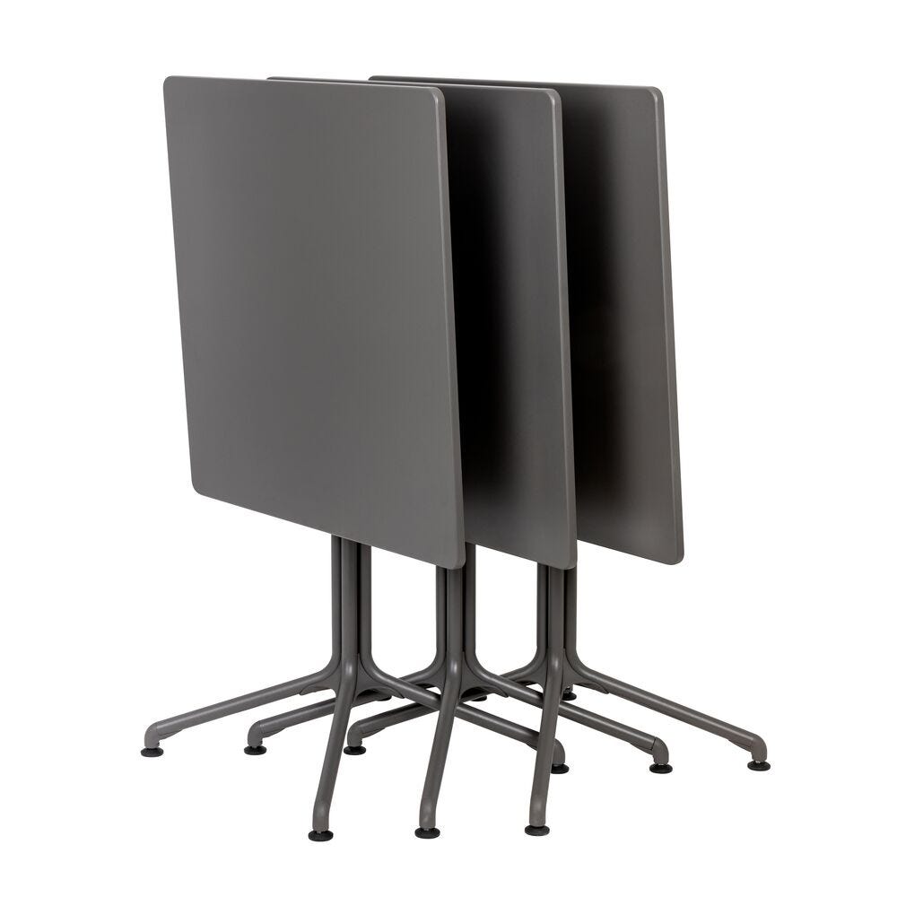 Quadratische Tischplatte, 69 cm Größe Horizon Stahl Grau Titane