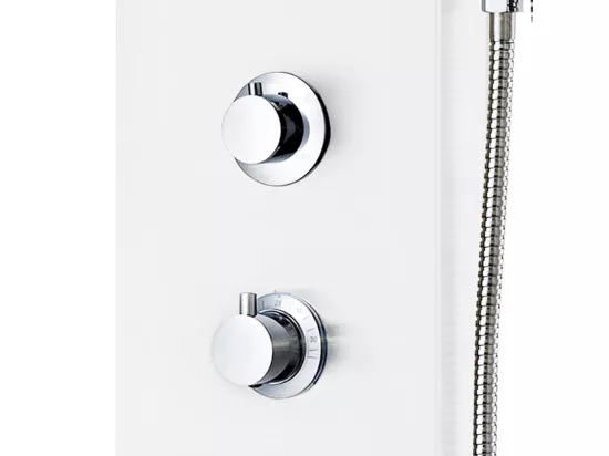 Panneau de douche pomme aluminium blanche 20 x 44 x 130 cm 02_0003430