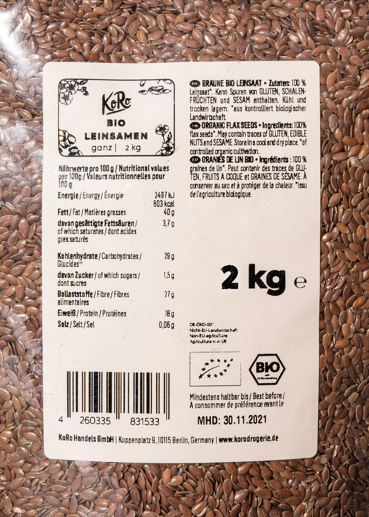 Bio Leinsamen 2 kg