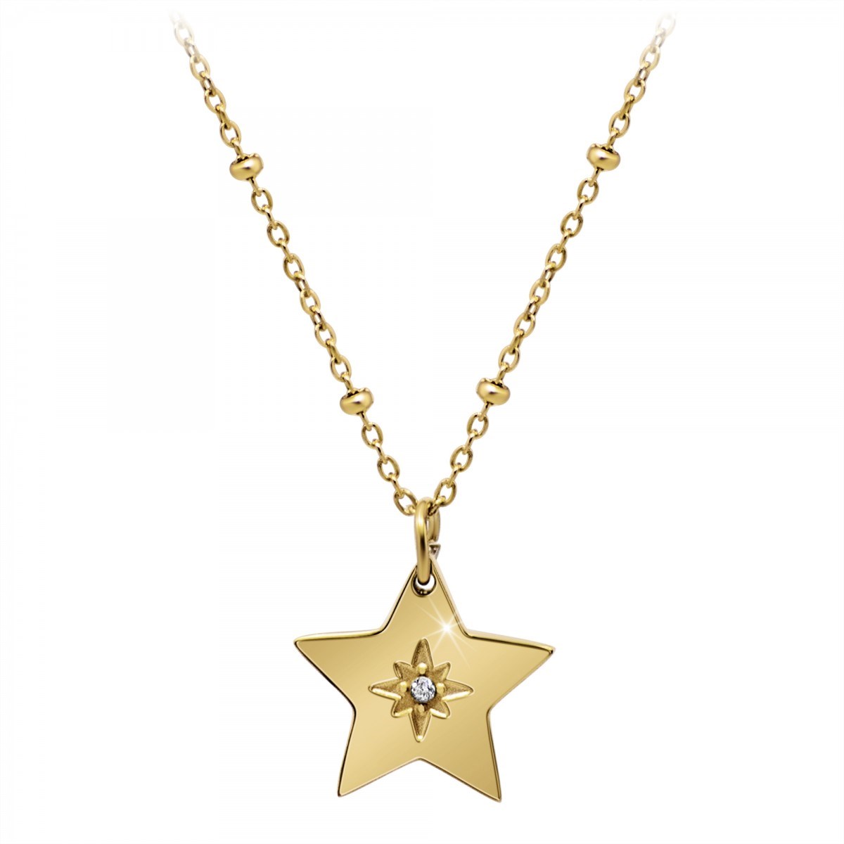 Collier étoile par SC Bohème orné d'un véritable diamant blanc