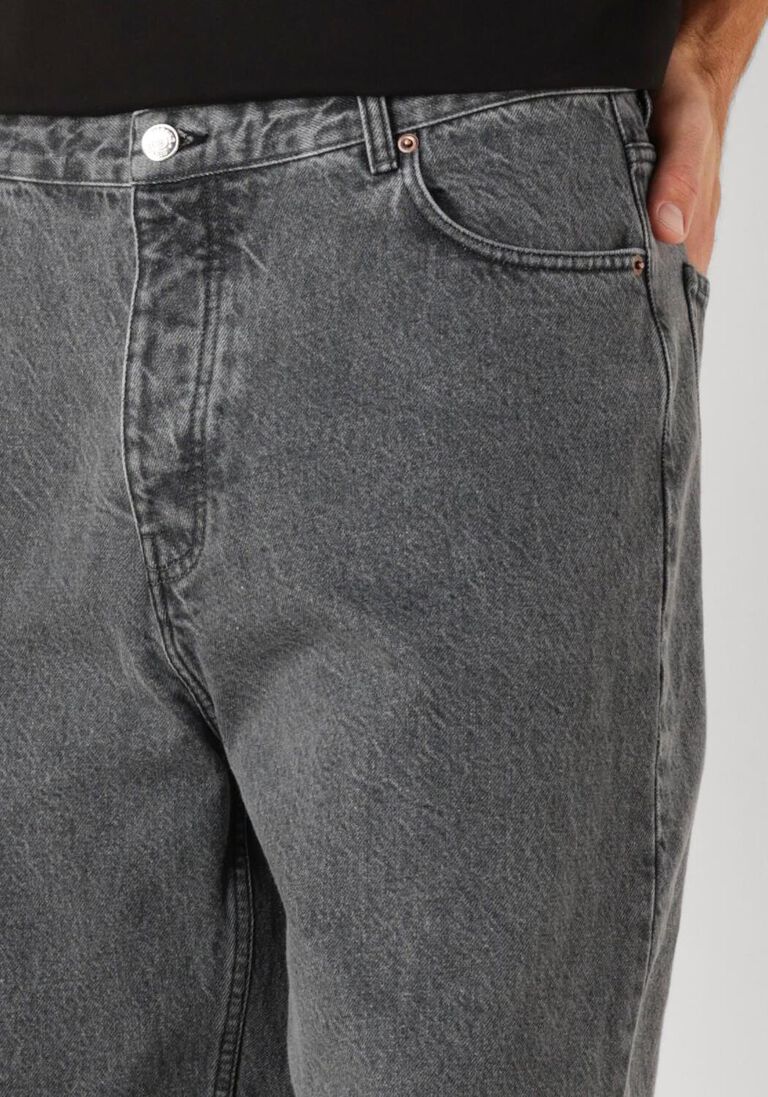 donkergrijze filling pieces straight leg jeans denim pants washed