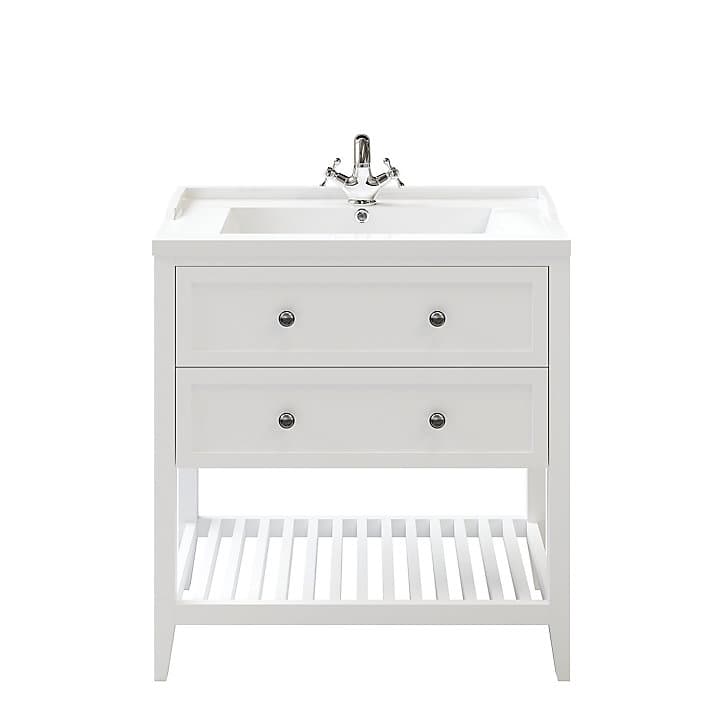 Meuble sous vasque à poser 2 tiroirs GoodHome Perma blanc 80 cm