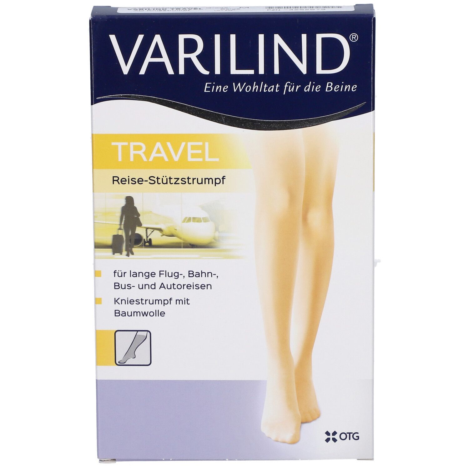 VARILIND® Travel Kniestrümpfe 180 DEN beige Gr. M (40-42,5)