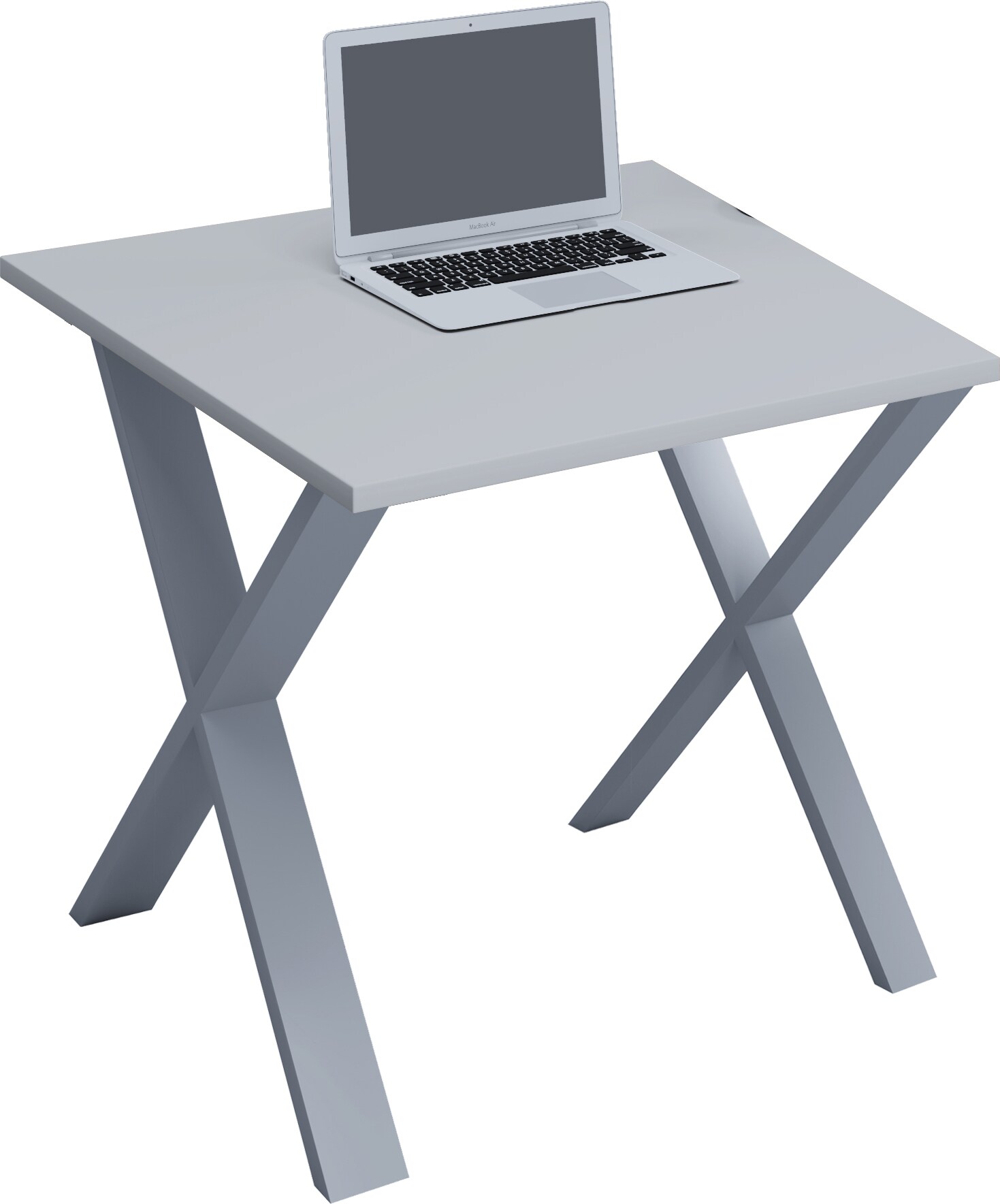 VCM Holz Schreibtisch Computertisch Arbeitstisch Büromöbel Lona X Silber