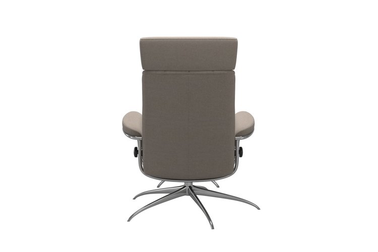 London lenestol Tekstil Tulip Light Beige og Star understell i krom