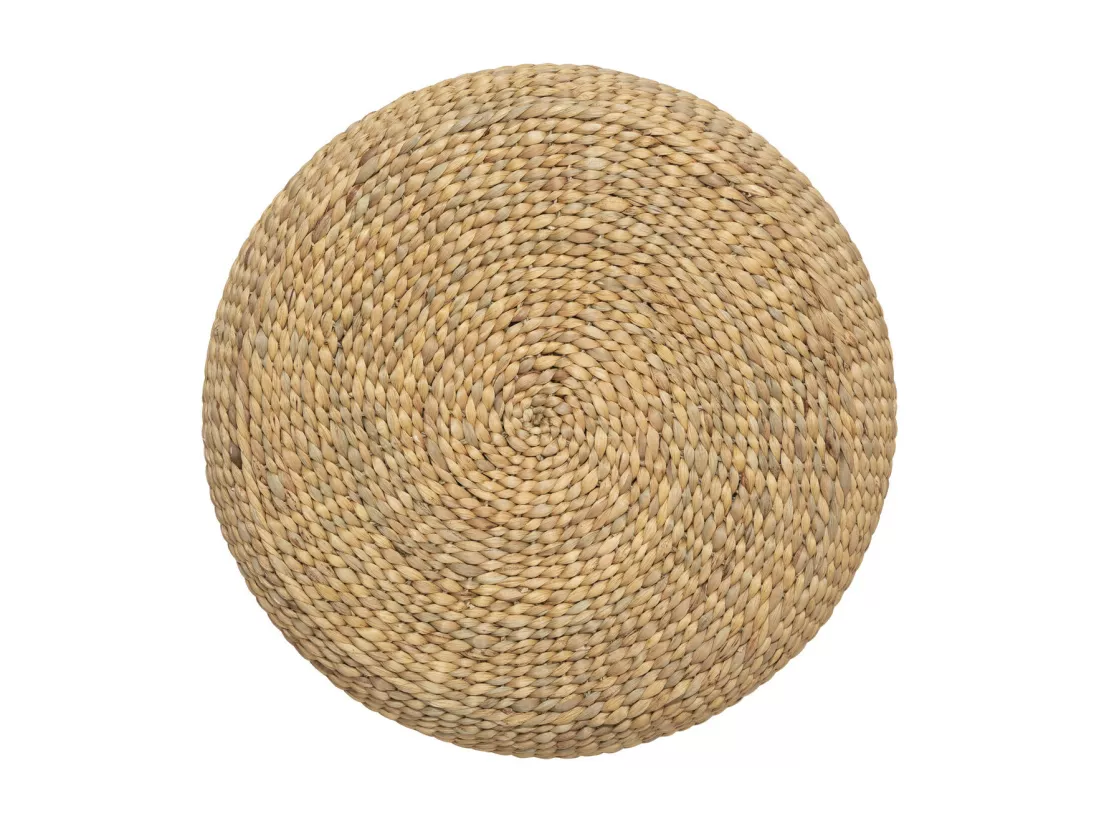 Pouf en jacinthe d'eau tressée D 55 cm