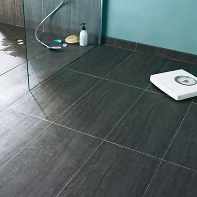 Carrelage sol et mur anthracite 30 x 60 cm Oikos