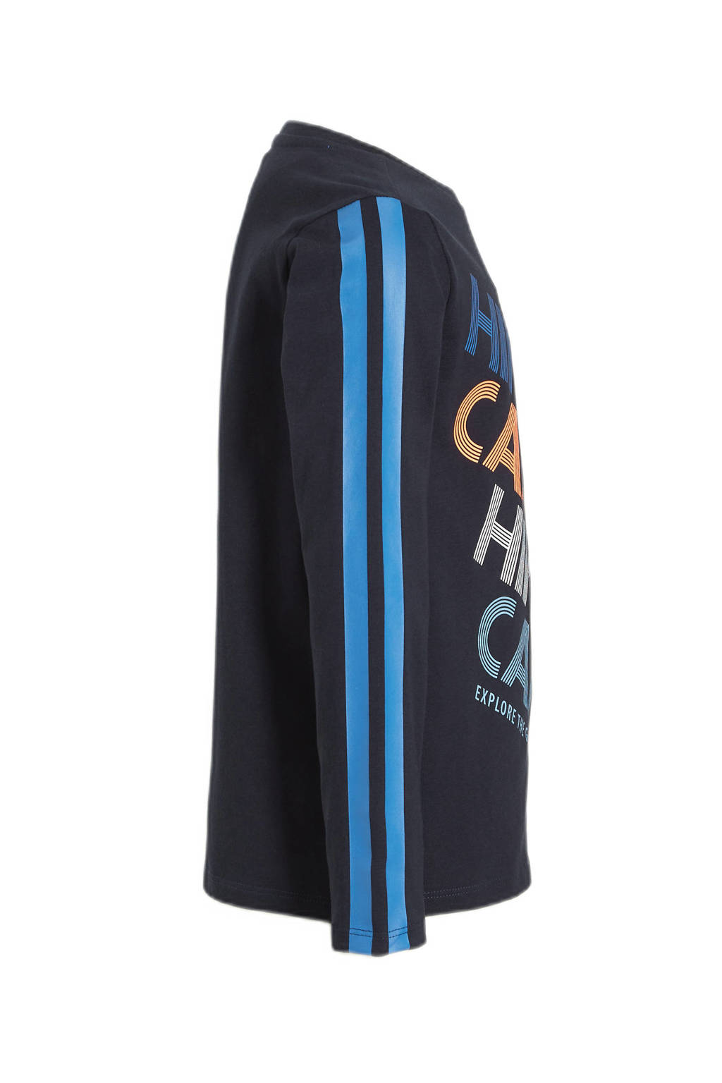 Orange Stars longsleeve Niel met tekstopdruk donkerblauw