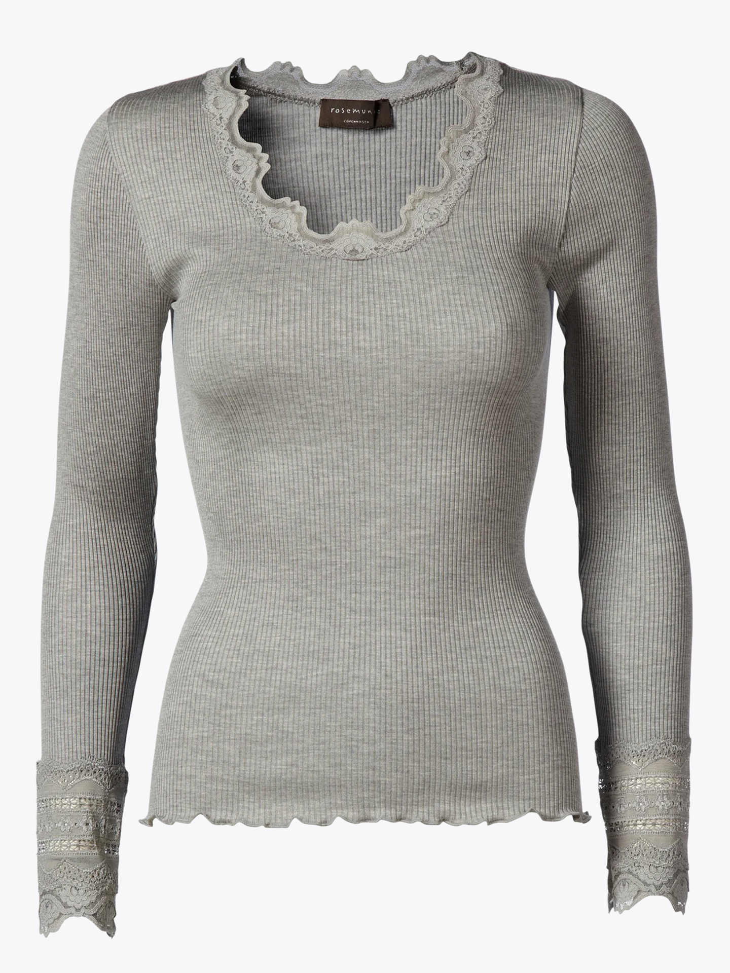 Benita Silk T-Shirt W/ Lace