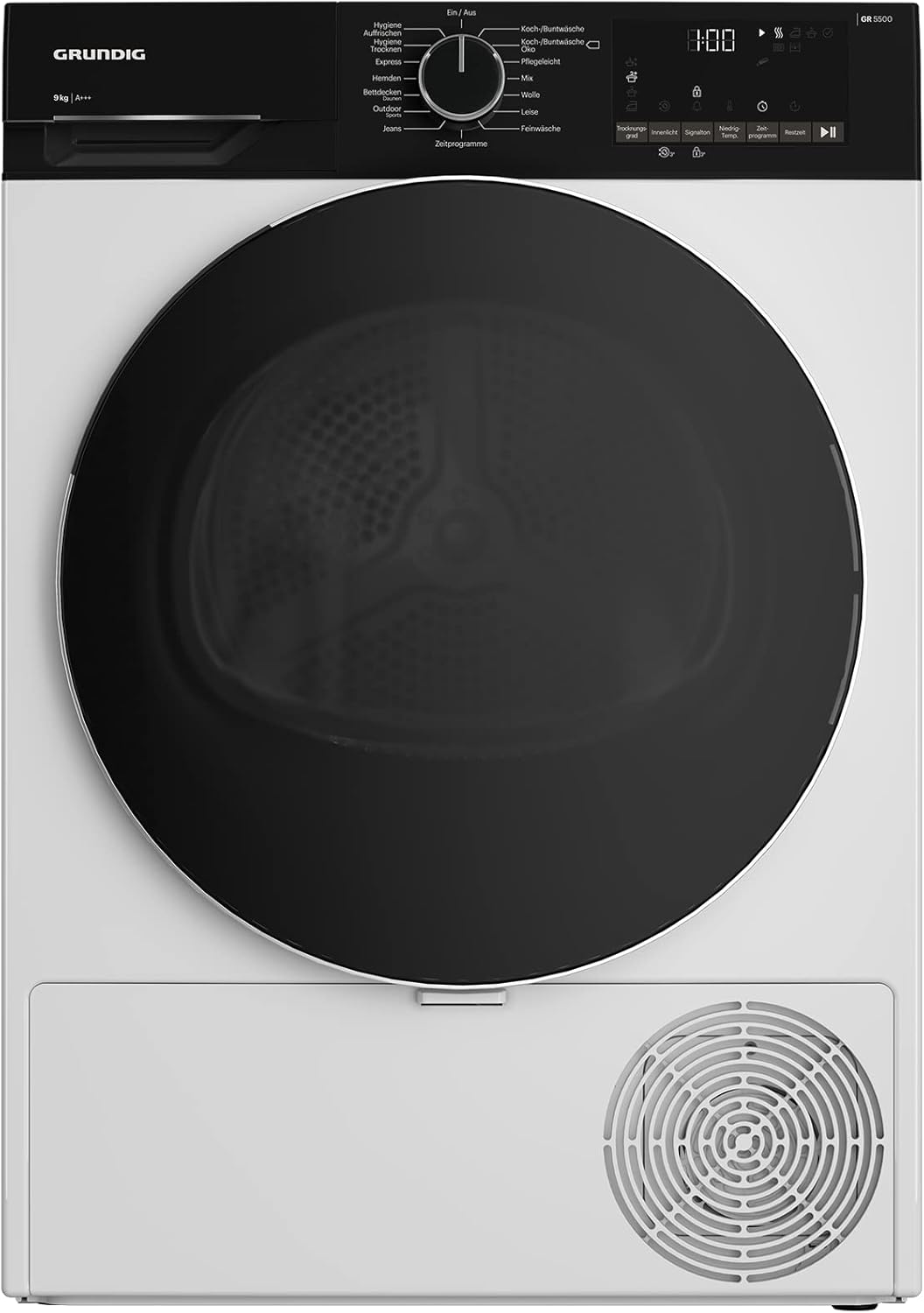Grundig GT55924F14 freistehender Waschtrockner, 9 kg Beladungskapazität, allergikergeeignet, Touch-Display mit Startzeitvorwahl 0-24 h, Eco Inverter Motor, GentleWave-Schontrommel, Weiß