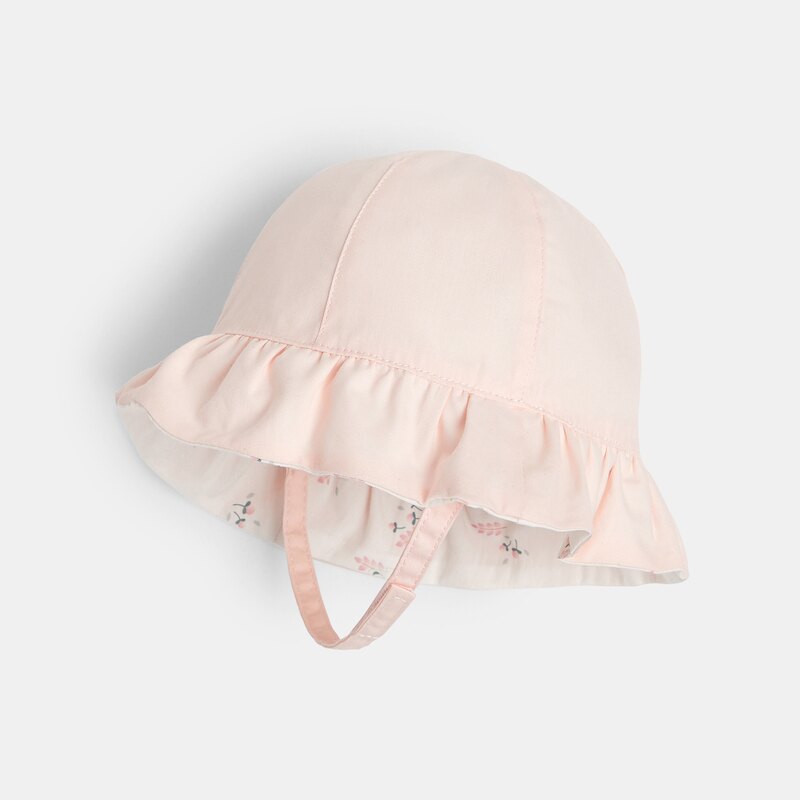 Chapeau de soleil réversible rose bébé fille Rose