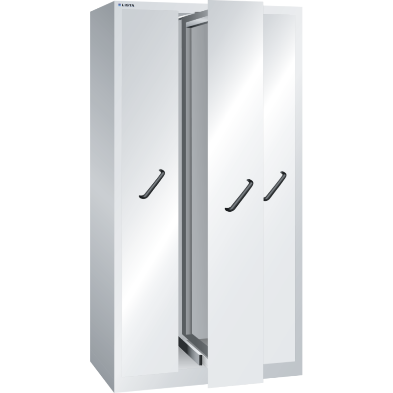 Armoire à 3 extensions verticales Lista H 195 x L 100 x P 69,5 cm gris RAL 7035