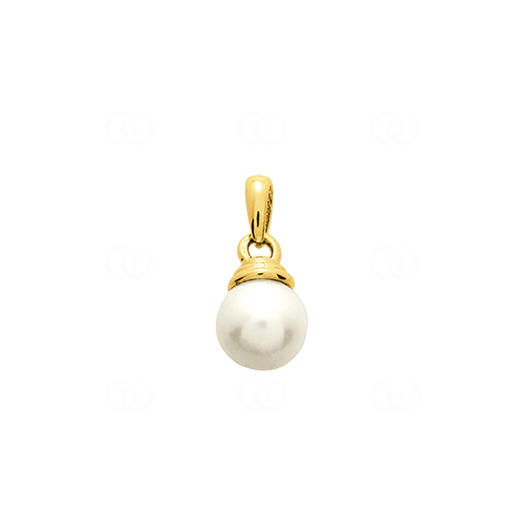 9.0mm Süsswasserzuchtperlen Anhänger 750/18 K Gelbgold