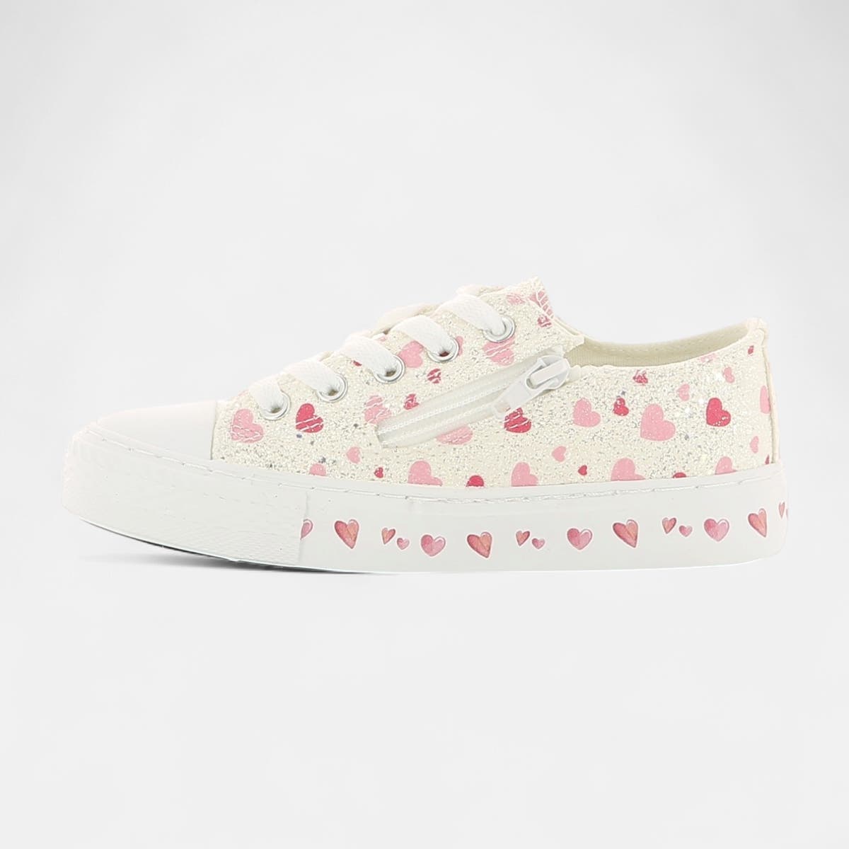 Baskets en toile Fille argent