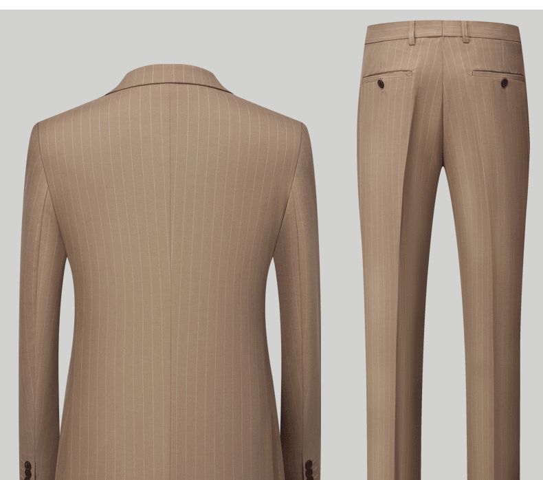 Oeps - Set: Reverskraag, krijtstreep, dubbelrijs blazer + middelhoge pantalon