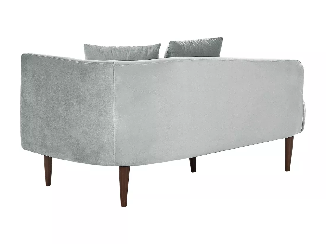 Chaise longue côté droit en velours gris clair CHAUMONT