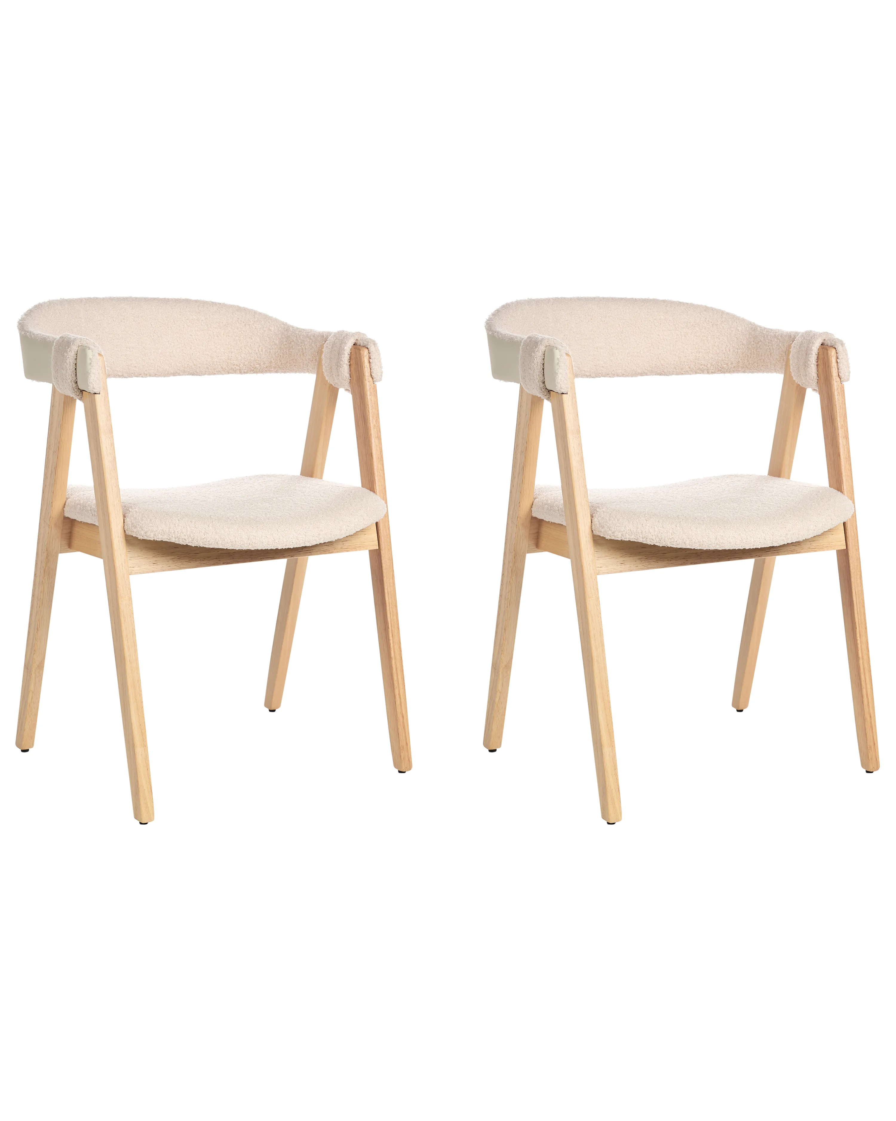 Set van 2 eetkamerstoelen DAY Bouclé Lichtbruin/beige