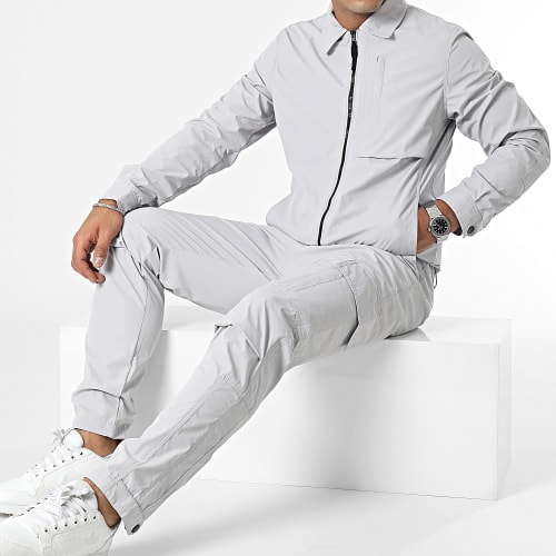 Ensemble Veste Zippée Et Pantalon Cargo Gris