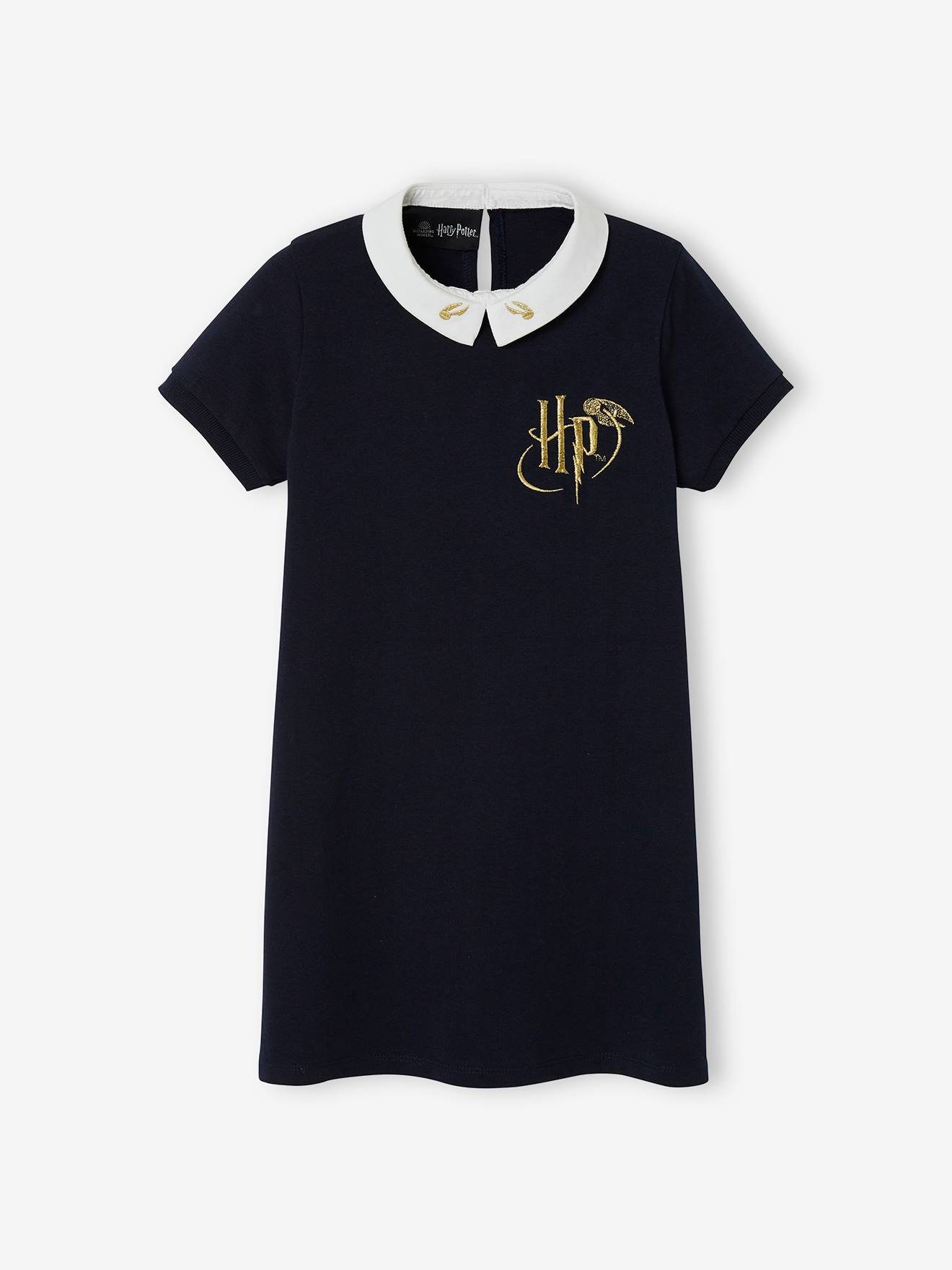 Vestido Harry Potter® para meninas, azul escuro liso com estampas.