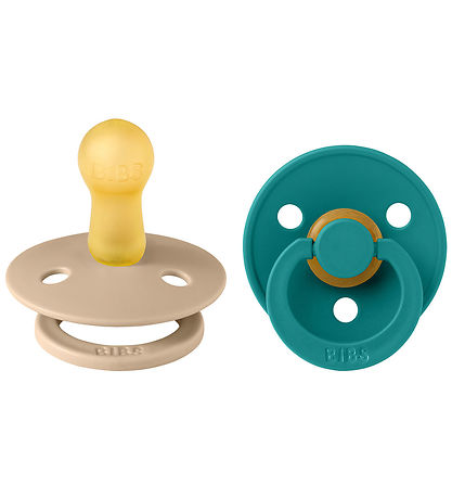 BIBS Colour Schnuller - 2er-Pack - Gr. 2 - Rund - Taupe/Tauchen