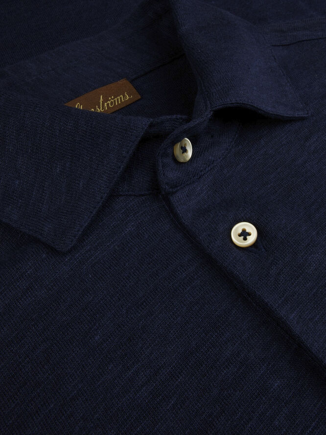 Stenströms Linen Polo shirt Navy