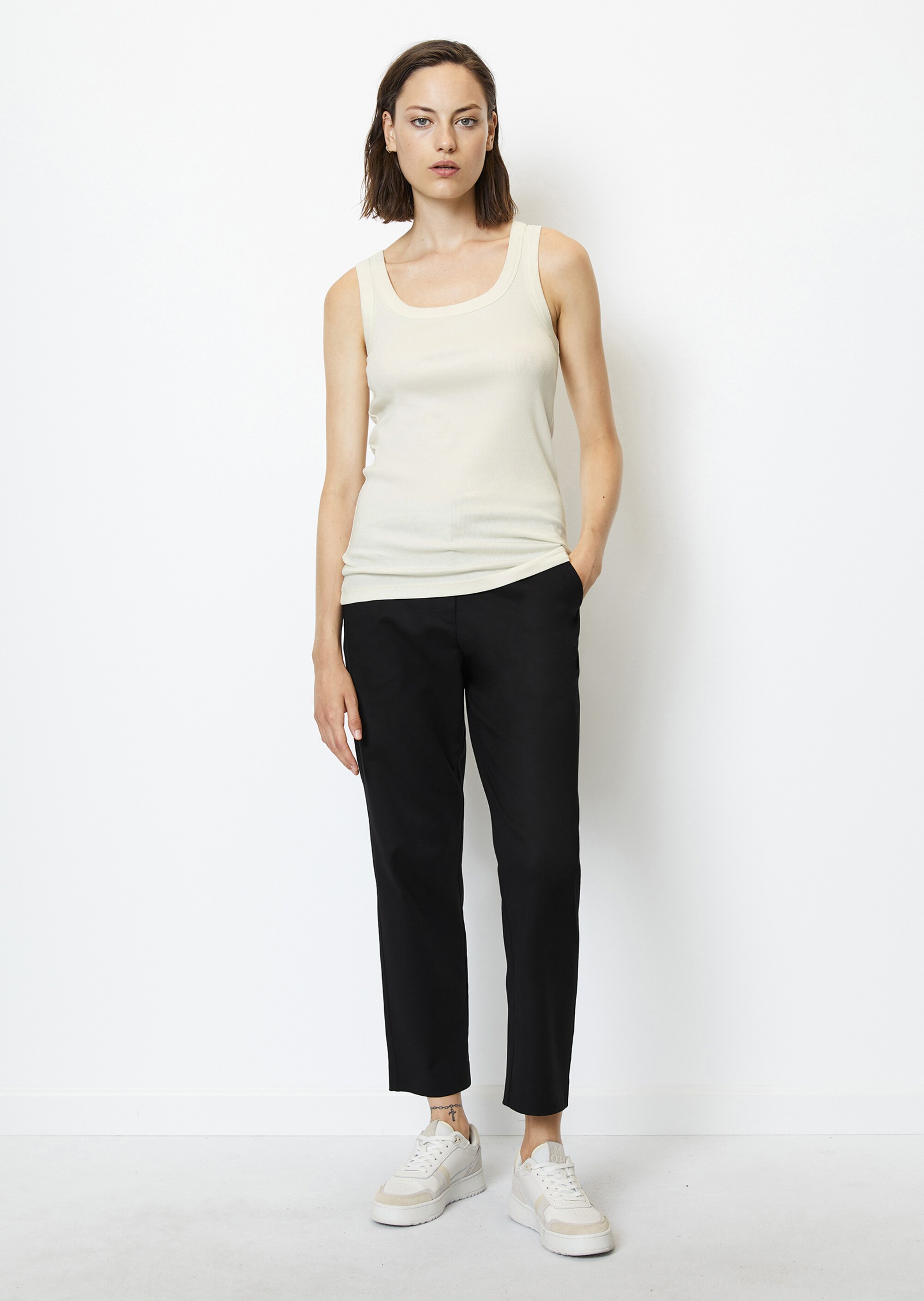 Ripp-Jersey-Tanktop aus Organic Cotton-Stretch
