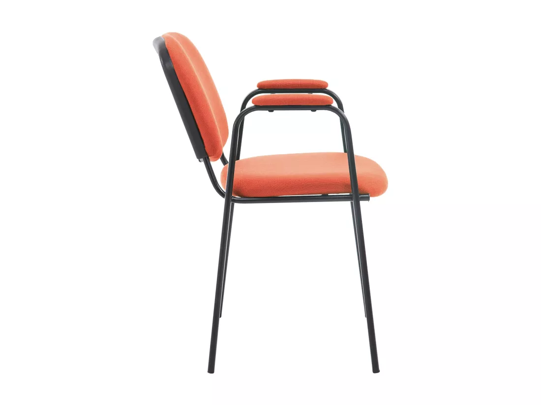 Chaise de conférence - Tissu & Métal noir mat - Rouge - Ken Pro