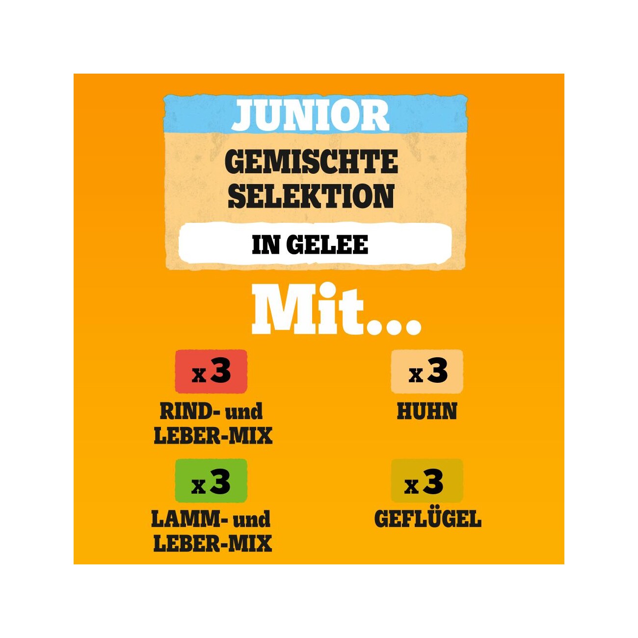 Pedigree Nassfutter Hund Junior, Multipack, Gemischte Selektion, in Gelee 12x100 g