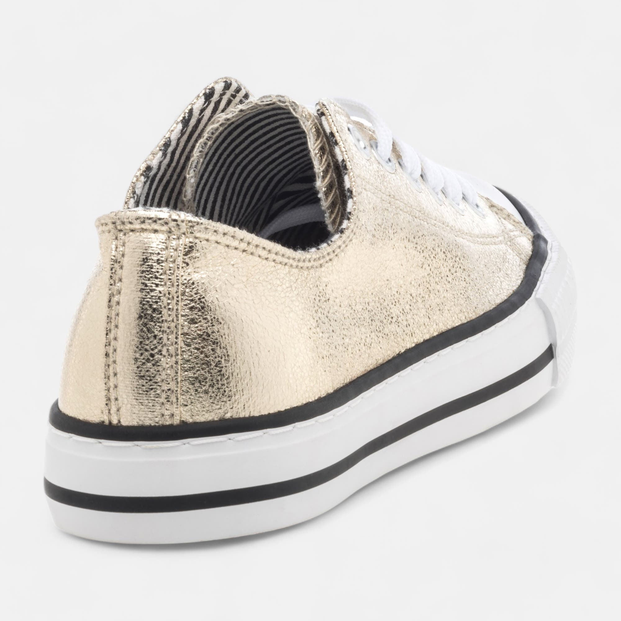 Baskets en toile Femme or