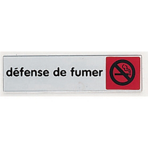 Plaquette de porte défense de fumer 17 x 4 cm plexiglas