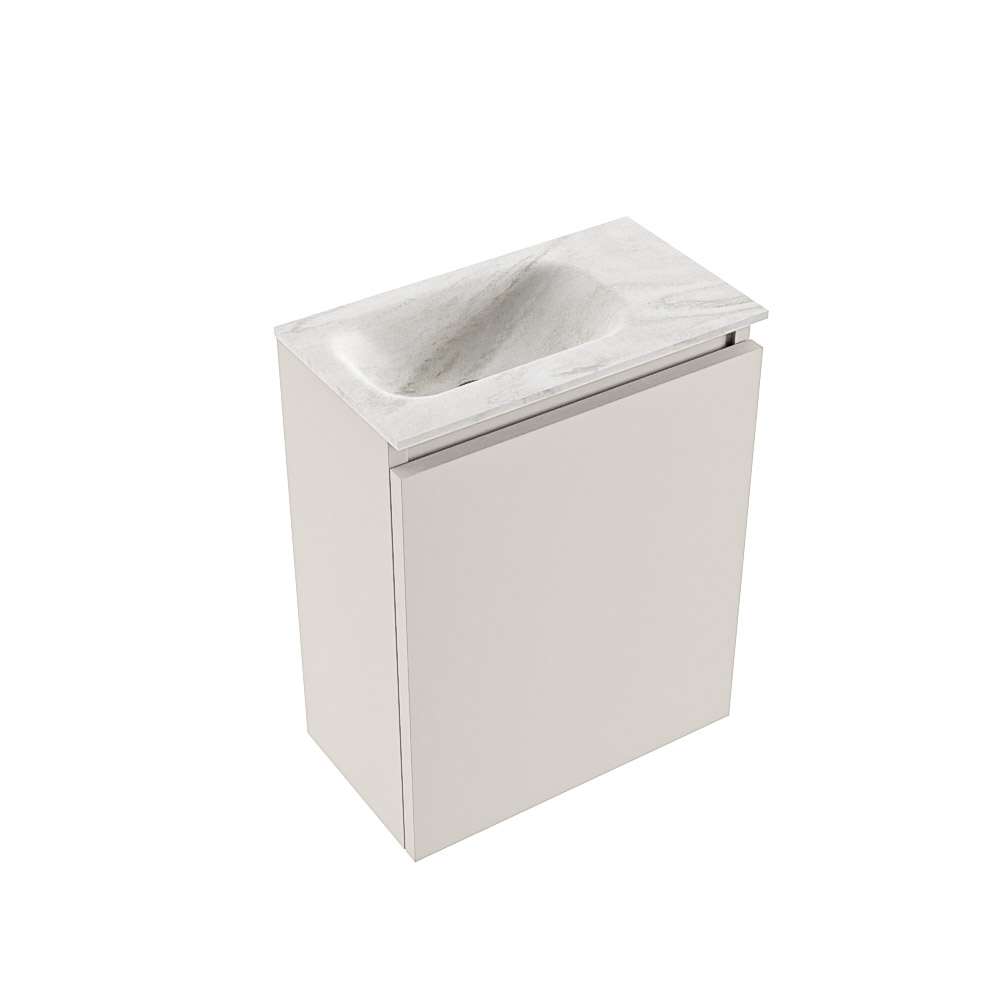 Mondiaz Ture DLux toiletmeubel 40cm linen met wastafel ostra links zonder kraangat