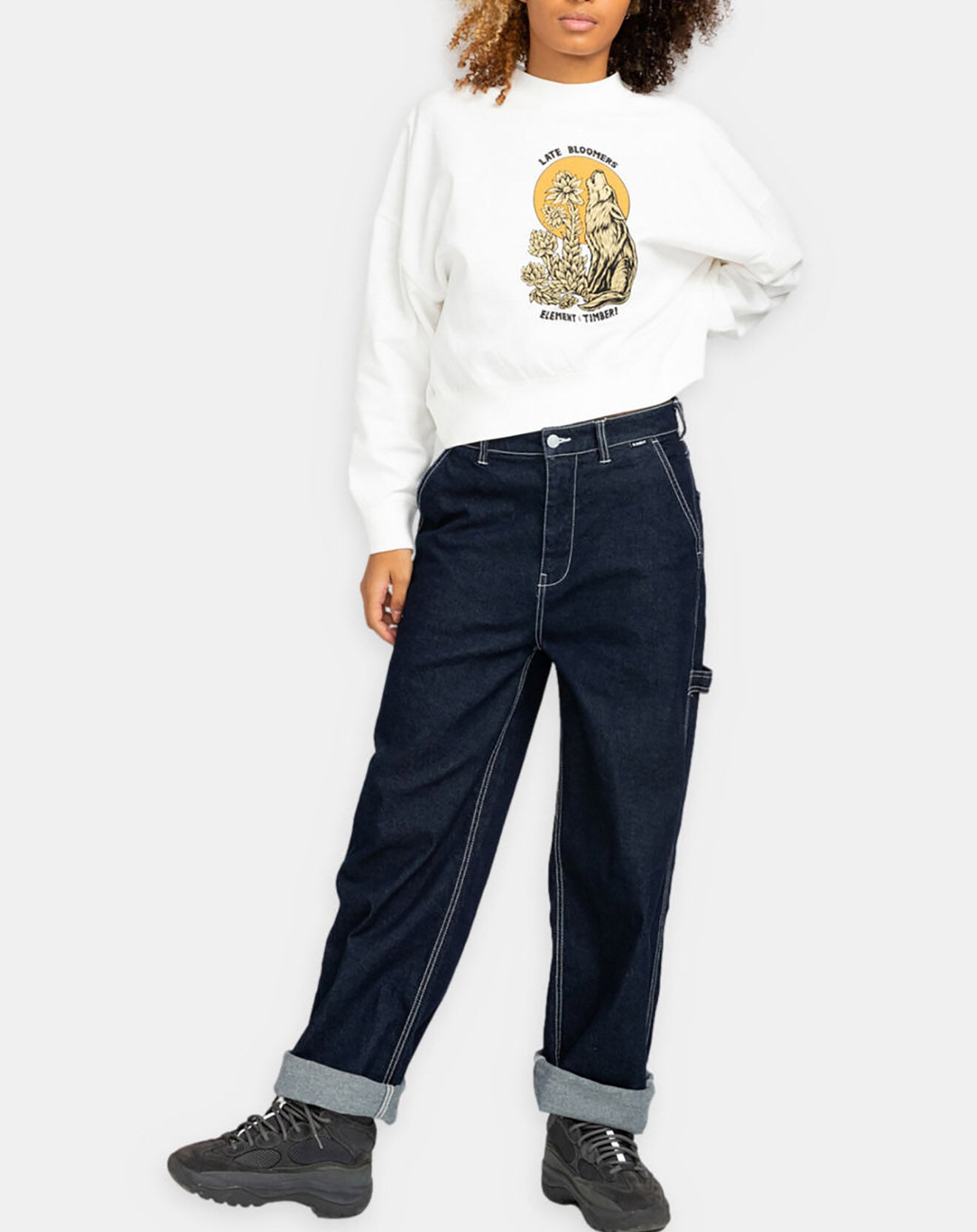Element Jean brut large bleu foncé
