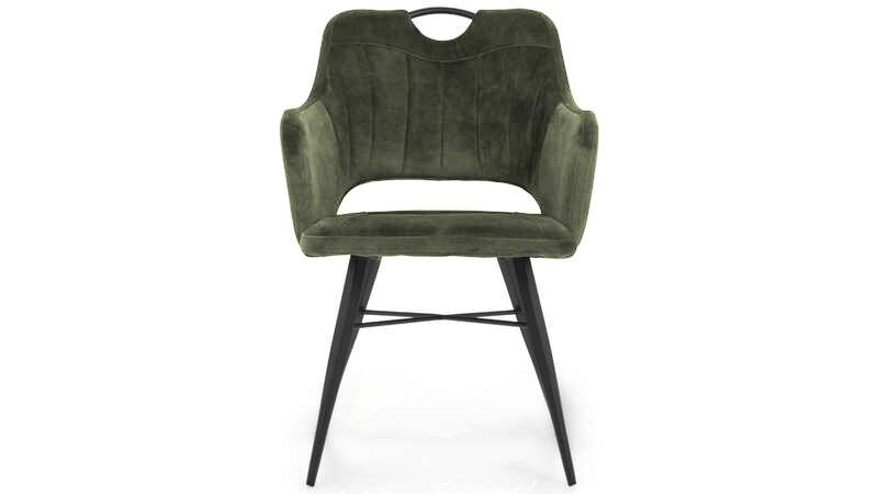 Eetkamerstoel groen Tirza B60 x D62 x H87 cm