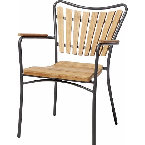 Kerteminde teak havestol, antracit stel