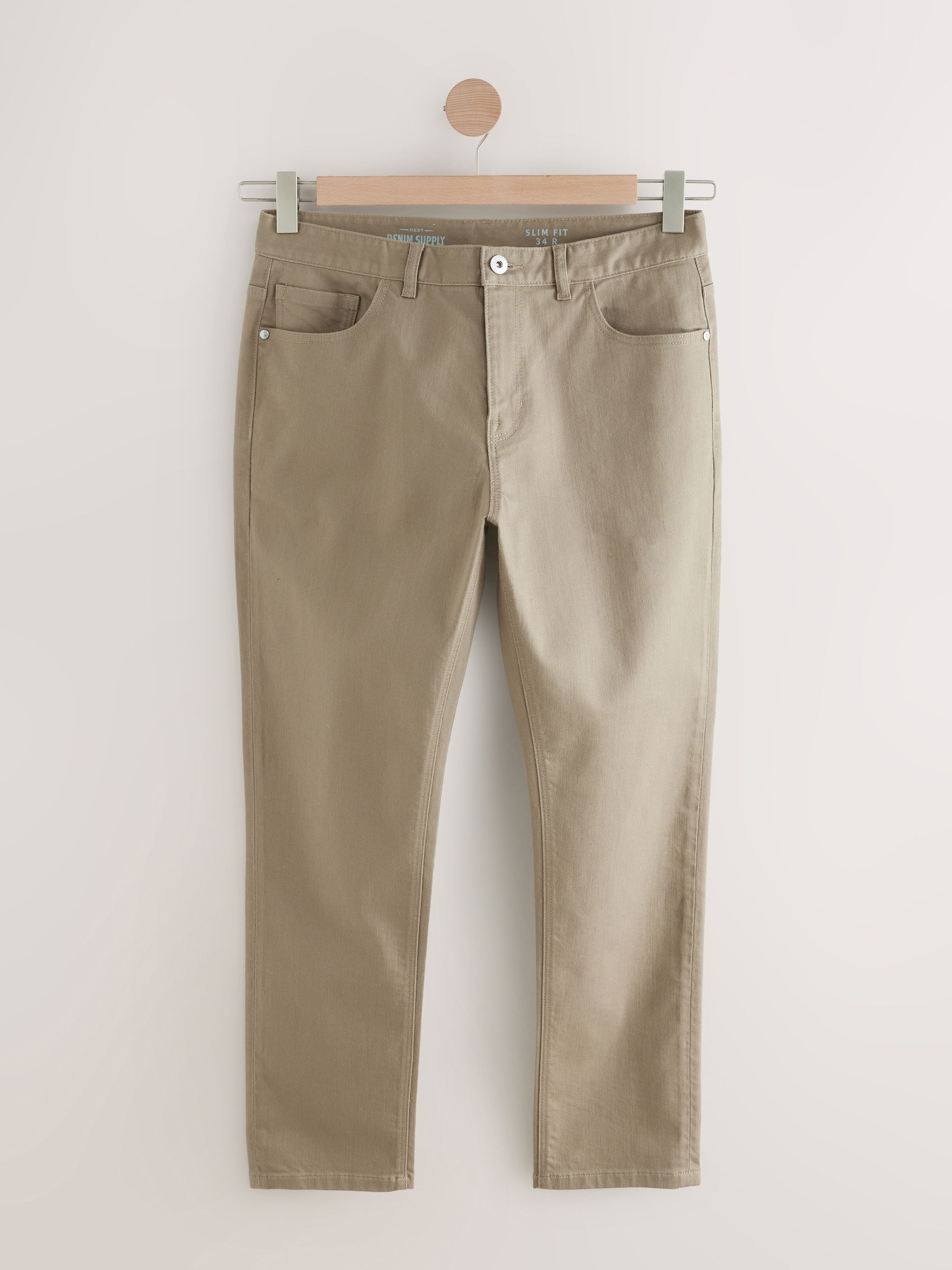 Lichtbruin - Enkele - Slim fit klassieke stretchy jeans