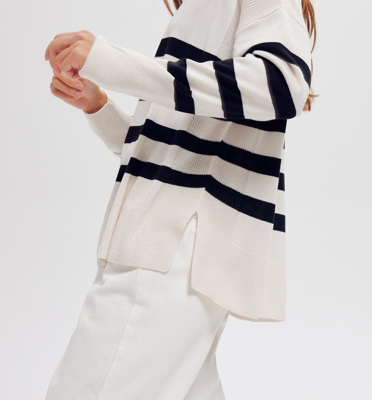 Pull marin rayé Femme - Rayé Noir