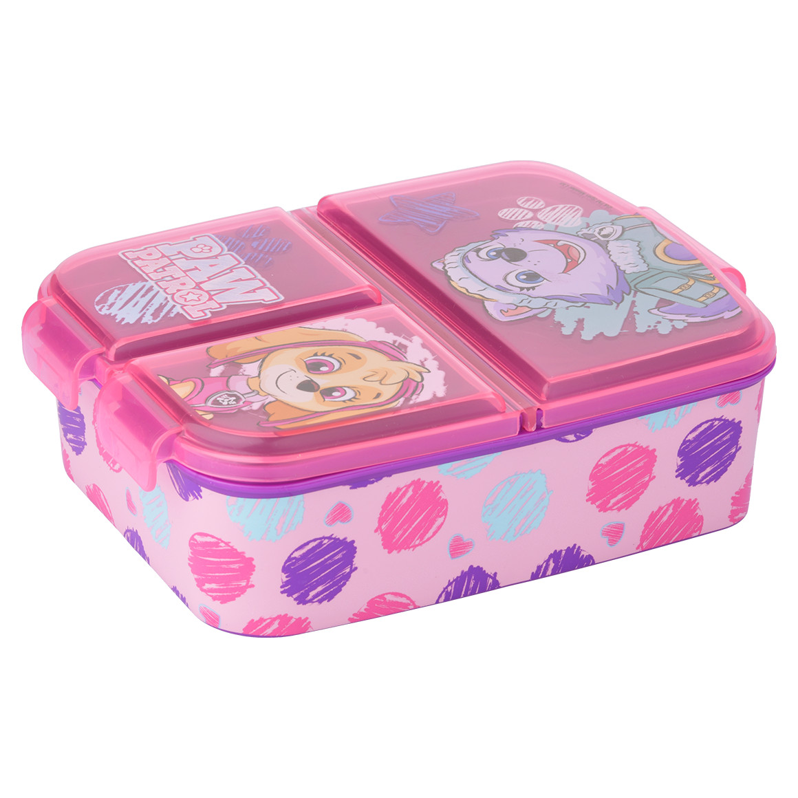 Topolino PAW Patrol Brotdose mit 3 Fächern pink / lila
