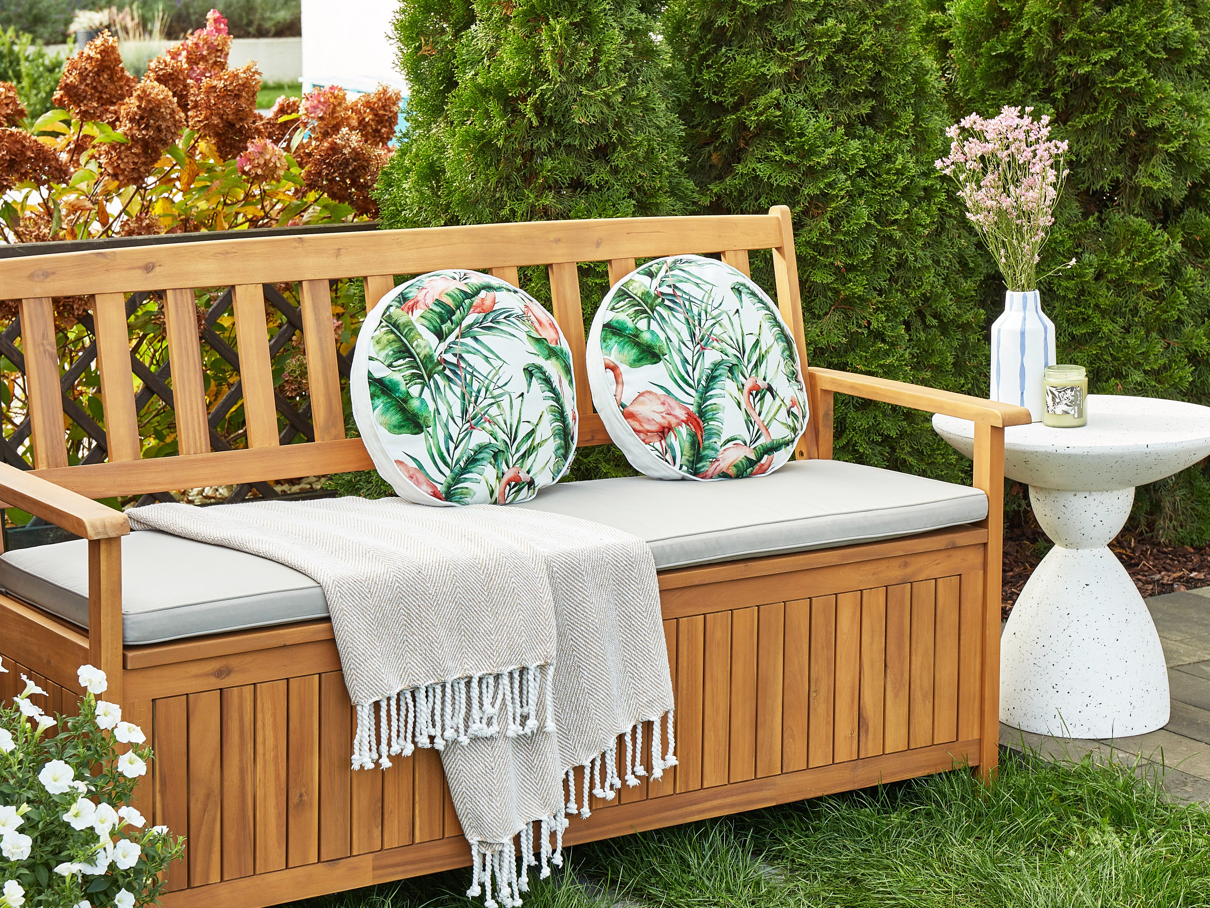 Set van 2 tuinkussens ELLERA dierenprint 40 x 40 cm Groen