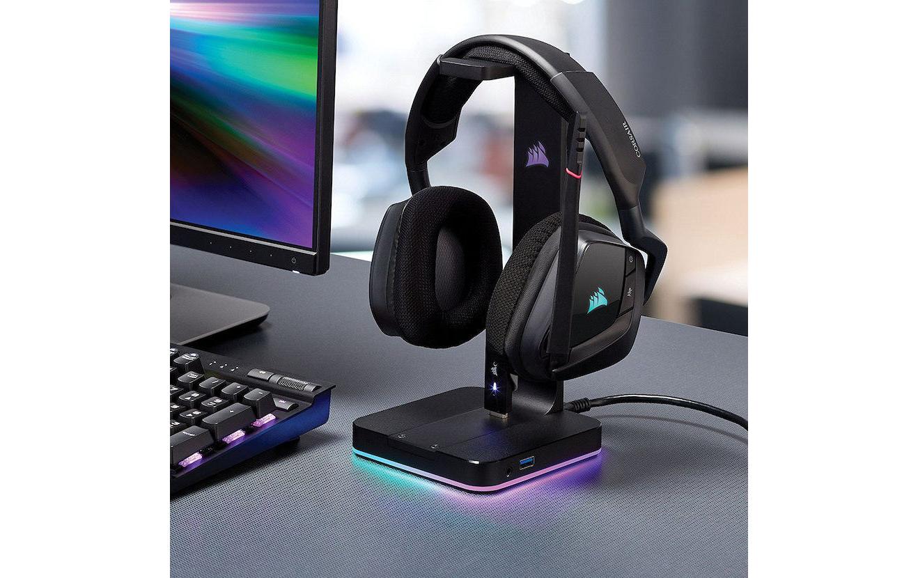 Kopfhörerständer iCUE ST 100 RGB Premium SchwarzRGB-Headset-Ständer